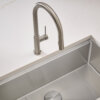 Ruvati Vestia Single Handle Pull Down Kitchen Faucet Knurling Contemporary with Sprayer in Stainless Steel - RVF1237BN