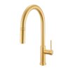 Ruvati Vestia Single Handle Pull Down Kitchen Faucet Knurled Modern Arc with Sprayer in Brushed Gold - RVF1237SG