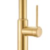 Ruvati Vestia Single Handle Pull Down Kitchen Faucet Knurled Modern Arc with Sprayer in Brushed Gold - RVF1237SG