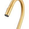 Ruvati Vestia Single Handle Pull Down Kitchen Faucet Knurled Modern Arc with Sprayer in Brushed Gold - RVF1237SG
