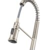 Ruvati Bianca Single Handle Pull Down Industrial Pre-Rinse High Arc Kitchen Faucet with Sprayer in Stainless Steel - RVF1238BN