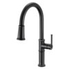 Ruvati Idris Single Handle Pull Down Kitchen Faucet Transitional Modern with Sprayer in Matte Black - RVF1239MB
