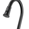 Ruvati Idris Single Handle Pull Down Kitchen Faucet Transitional Modern with Sprayer in Matte Black - RVF1239MB