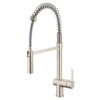 Ruvati Seneca Single Handle Pull Down Modern Kitchen Faucet with Pre-Rinse Sprayer in Stainless Steel - RVF1243BN