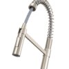 Ruvati Seneca Single Handle Pull Down Modern Kitchen Faucet with Pre-Rinse Sprayer in Stainless Steel - RVF1243BN