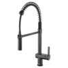 Ruvati Seneca Single Handle Pull Down Spiral Spring Kitchen Faucet with Sprayer in Matte Black - RVF1243MB