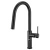 Ruvati Isola Single Handle Pull Down Kitchen Faucet Modern Knurled with Sprayer in Matte Black - RVF1248MB