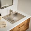 Ruvati Decora Single Handle Square Art Deco Square Transitional Bathroom Faucet in Brushed Nickel - RVF5132BN