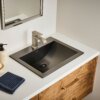 Ruvati Decora Single Handle Square Art Deco Square Transitional Bathroom Faucet in Brushed Nickel - RVF5132BN