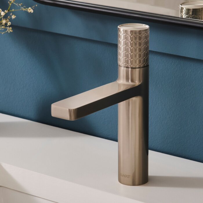 Ruvati Emilio Single Hole Diamond Pattern Bathroom Faucet in Stainless Steel Brushed Nickel - RVF5133BN