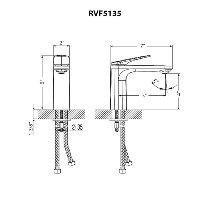 Ruvati Este Single Handle Stacked Short Bathroom Faucet in Brushed Nickel  - RVF5135BN