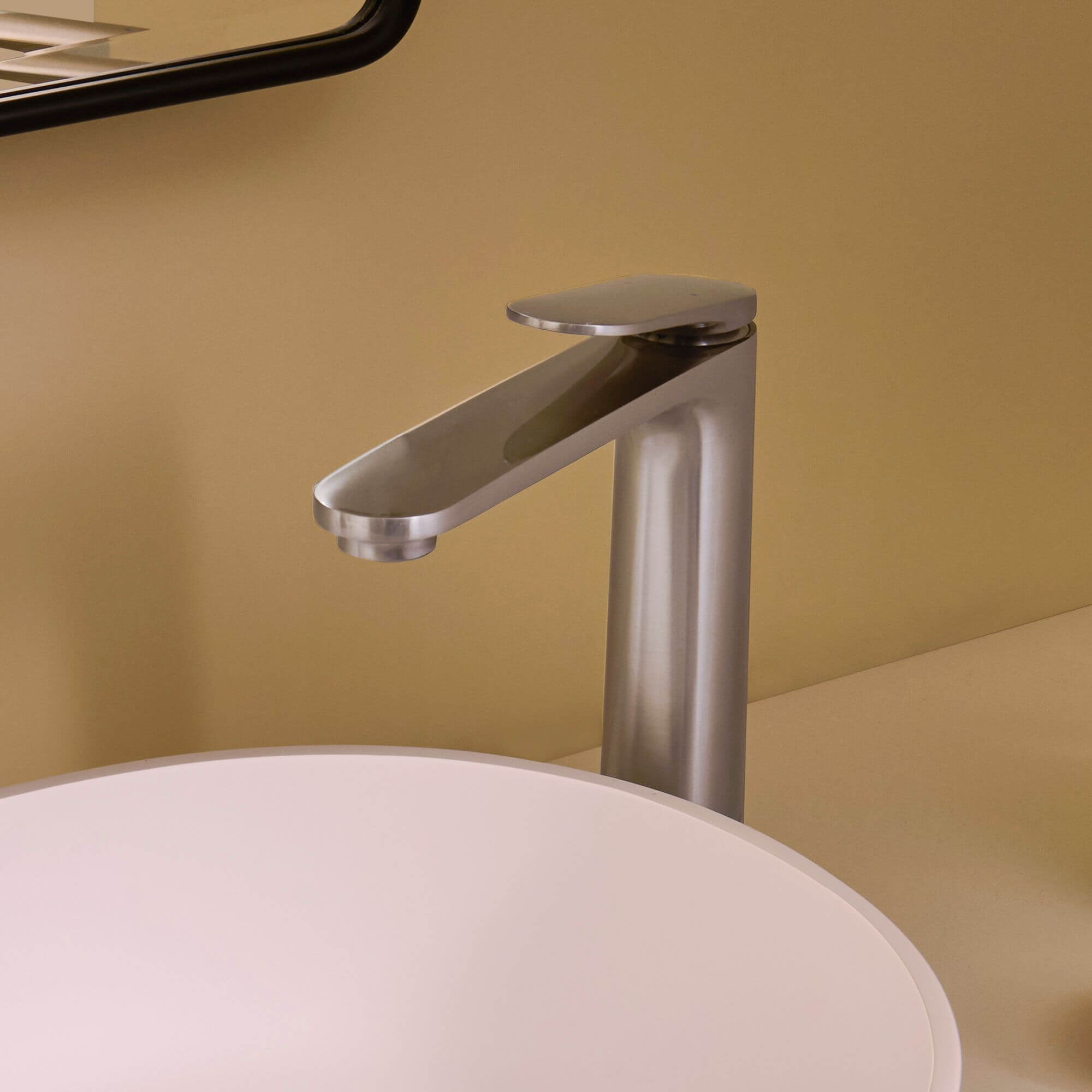 Ruvati Este Single Hole Tall Vessel Faucet Modern Bathroom Vanity in Brushed Nickel - RVF5136BN