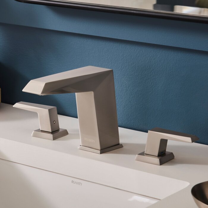 Ruvati Tropea Two Handle Widespread Bathroom Faucet Modern Sharp in Brushed Nickel - RVF5231BN