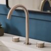 Ruvati Athena Two Handle Stone Marble Inlay Fluted Widespread Bathroom Faucet in Brushed Nickel - RVF5232BN