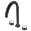 Ruvati Athena Two Handle Stone Marble Inlay Grooved Widespread Bathroom Faucet in Matte Black- RVF5232MB