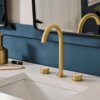 Ruvati Athena Two Handle Stone Marble Luxury Knob Widespread Bathroom Faucet in Brushed Gold - RVF5232SG