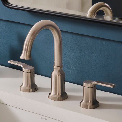 Ruvati Arti Two Handle Widespread Art Deco Victorian Luxury Bathroom Faucet in Brushed Nickel - RVF5233BN