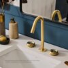Ruvati Chrono Two Handle Watch Mechanism Luxury Widespread Bathroom Faucet in Brushed Gold- RVF5234SG