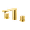 Ruvati Fabio Two Handle Widespread Fluted Luxury Knob Bathroom Faucet in Brushed Gold - RVF5235SG