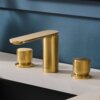 Ruvati Fabio Two Handle Widespread Fluted Luxury Knob Bathroom Faucet in Brushed Gold - RVF5235SG