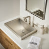 Ruvati Barolo Two Handle Widespread Art Deco Transitional Bathroom Faucet in Brushed Nickel - RVF5236BN