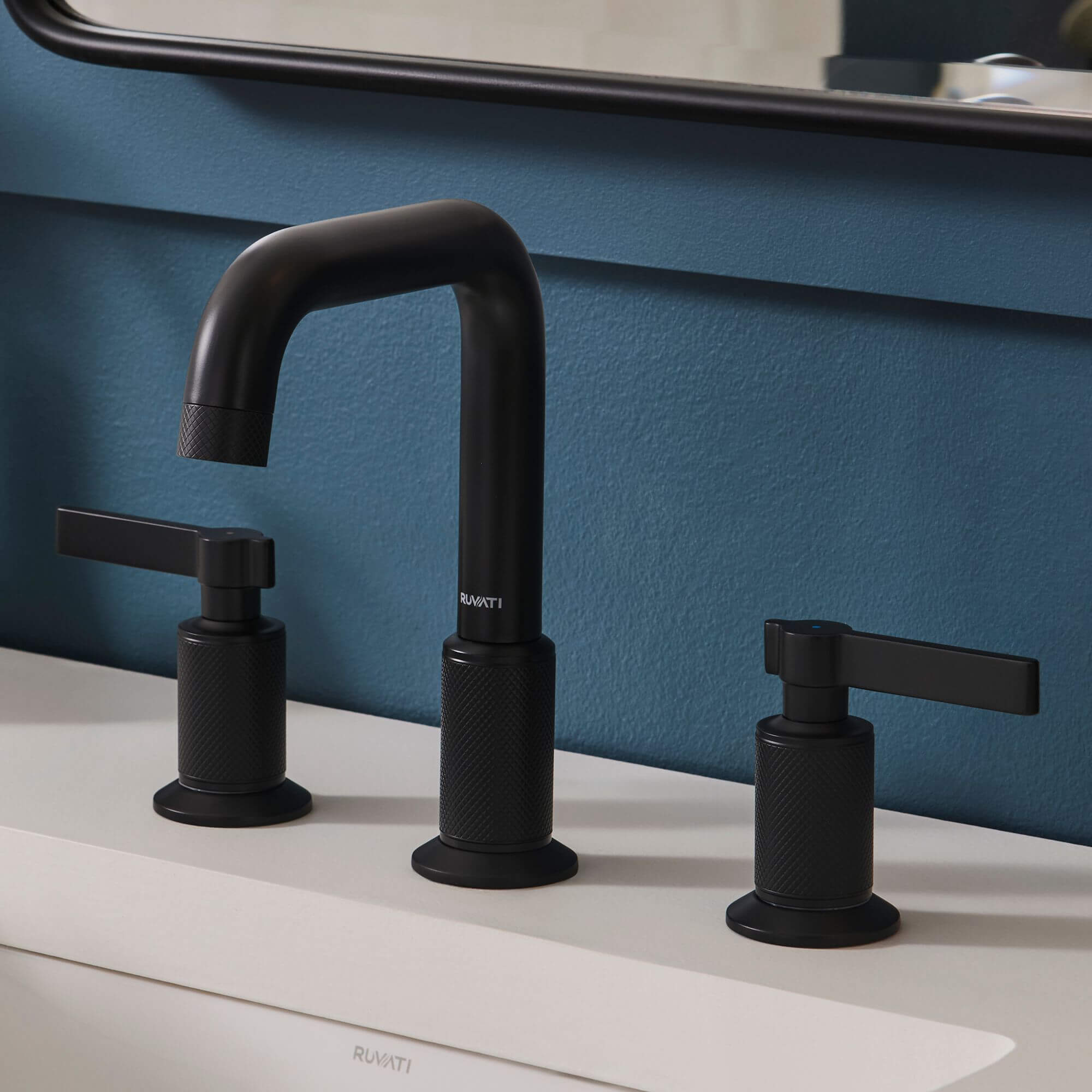 Ruvati Barolo Two Handle Widespread Art Deco Modern Luxury Bathroom Faucet in Matte Black- RVF5236MB