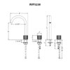 Ruvati Fabio Two Handle Widespread Fluted Knob Arc Round Neck Bathroom Faucet in Brushed Gold - RVF5238SG