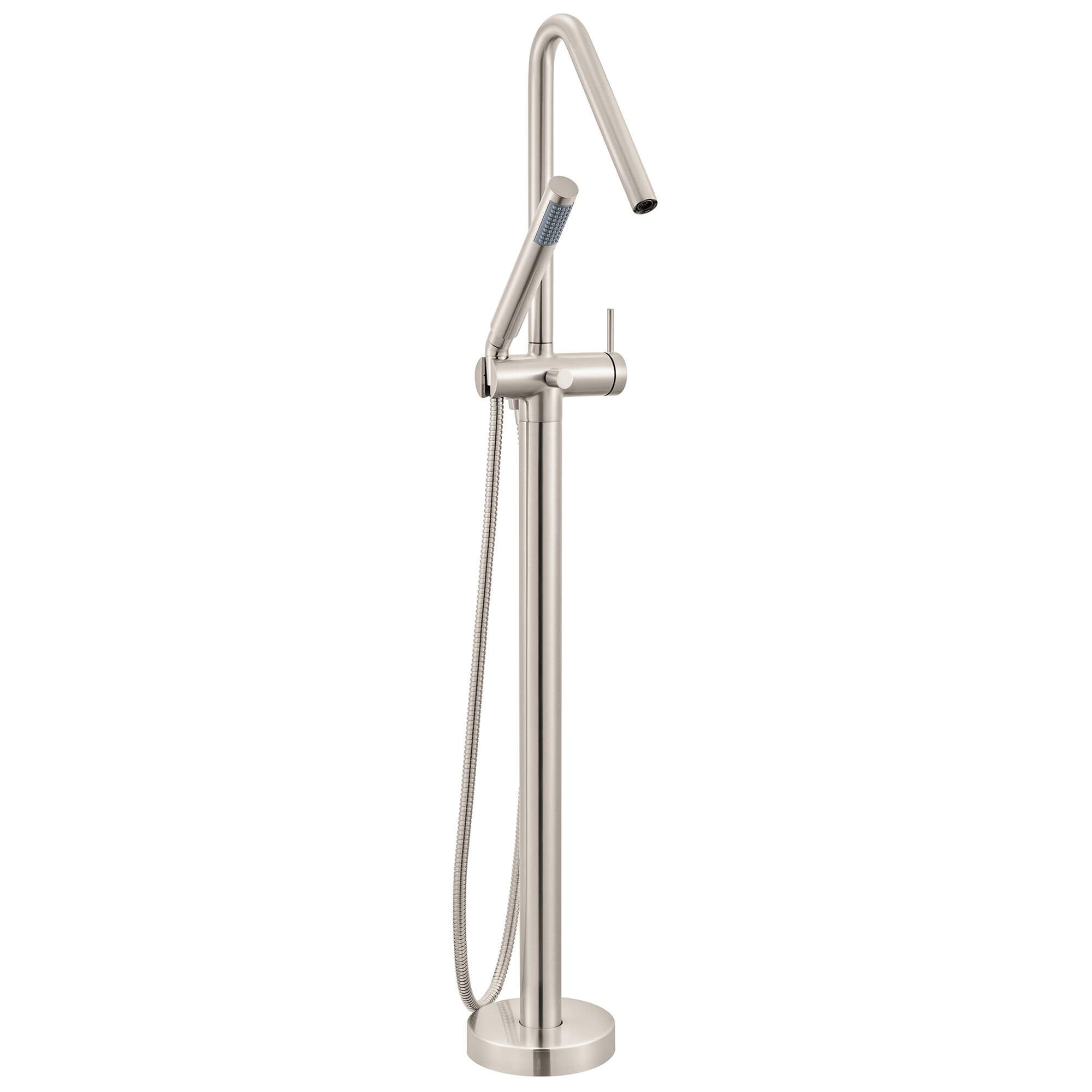 Ruvati Livia Single Handle Tall Floor Mounted Freestanding Tub Filler Faucet in Brushed Nickel Stainless - RVF5334BN