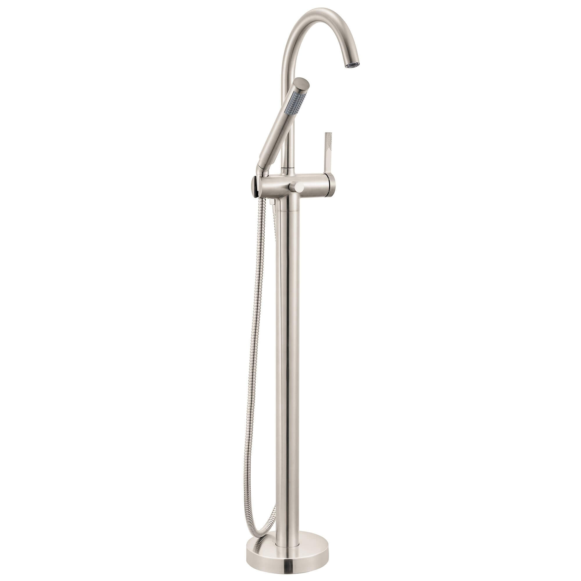 Ruvati Lucia Single Handle Tall Floor Mounted Freestanding Tub Filler Faucet in Brushed Nickel Stainless - RVF5338BN