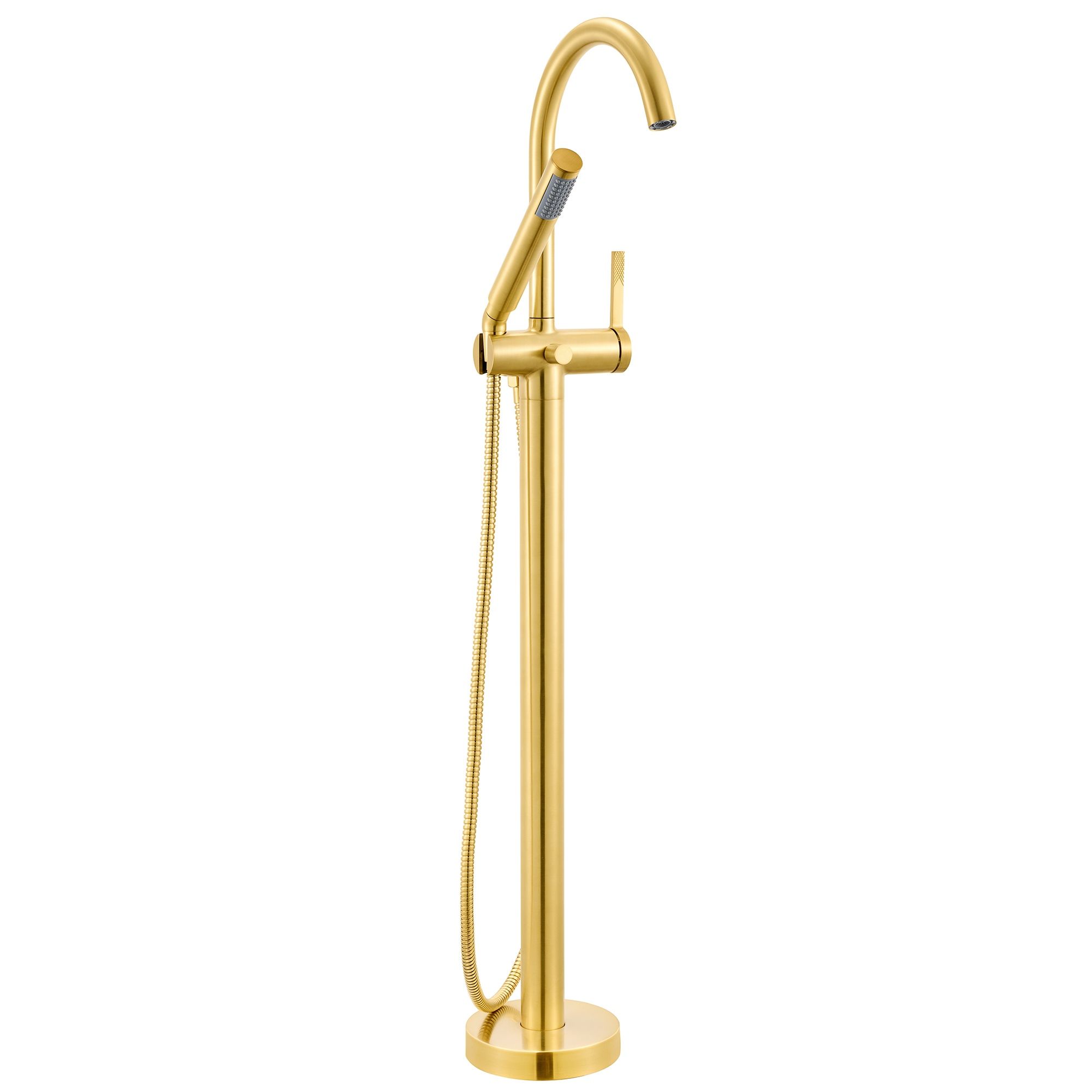 Ruvati Lucia Single Handle Tall Floor Mounted Freestanding Tub Filler Faucet in Brushed Gold - RVF5338SG
