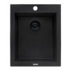 Ruvati 16 x 20 inch epiGranite Drop-in Topmount Granite Composite Quartz Single Bowl Wet Bar Prep Sink - Midnight Black - RVG1016BK