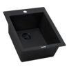 Ruvati 16 x 20 inch epiGranite Drop-in Topmount Granite Composite Quartz Single Bowl Wet Bar Prep Sink - Midnight Black - RVG1016BK