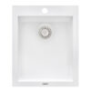 Ruvati 16 x 20 inch epiGranite Drop-in Topmount Granite Composite Quartz Single Bowl Wet Bar Prep Sink - Arctic White Matte - RVG1016WH