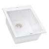 Ruvati 16 x 20 inch epiGranite Drop-in Topmount Granite Composite Quartz Single Bowl Wet Bar Prep Sink - Arctic White Matte - RVG1016WH