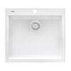 Ruvati 22 x 20 inch epiGranite Drop-in Topmount Granite Composite Quartz Single Bowl Wet Bar Prep Sink - Arctic White Matte - RVG1022WH
