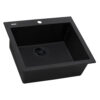 Ruvati 23 x 20 inch epiGranite Drop-in Topmount Granite Composite Quartz Single Bowl Wet Bar Prep Sink - Midnight Black - RVG1023BK