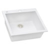 Ruvati 23 x 20 inch epiGranite Drop-in Topmount Granite Composite Quartz Single Bowl Wet Bar Prep Sink - Arctic White Matte - RVG1023WH