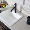 Ruvati 23 x 20 inch epiGranite Drop-in Topmount Granite Composite Quartz Single Bowl Wet Bar Prep Sink - Arctic White Matte - RVG1023WH
