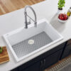 Ruvati 27 x 20 inch Drop-in Topmount Granite Composite Quartz Single Bowl Kitchen Sink - Arctic White Matte - RVG1027WH
