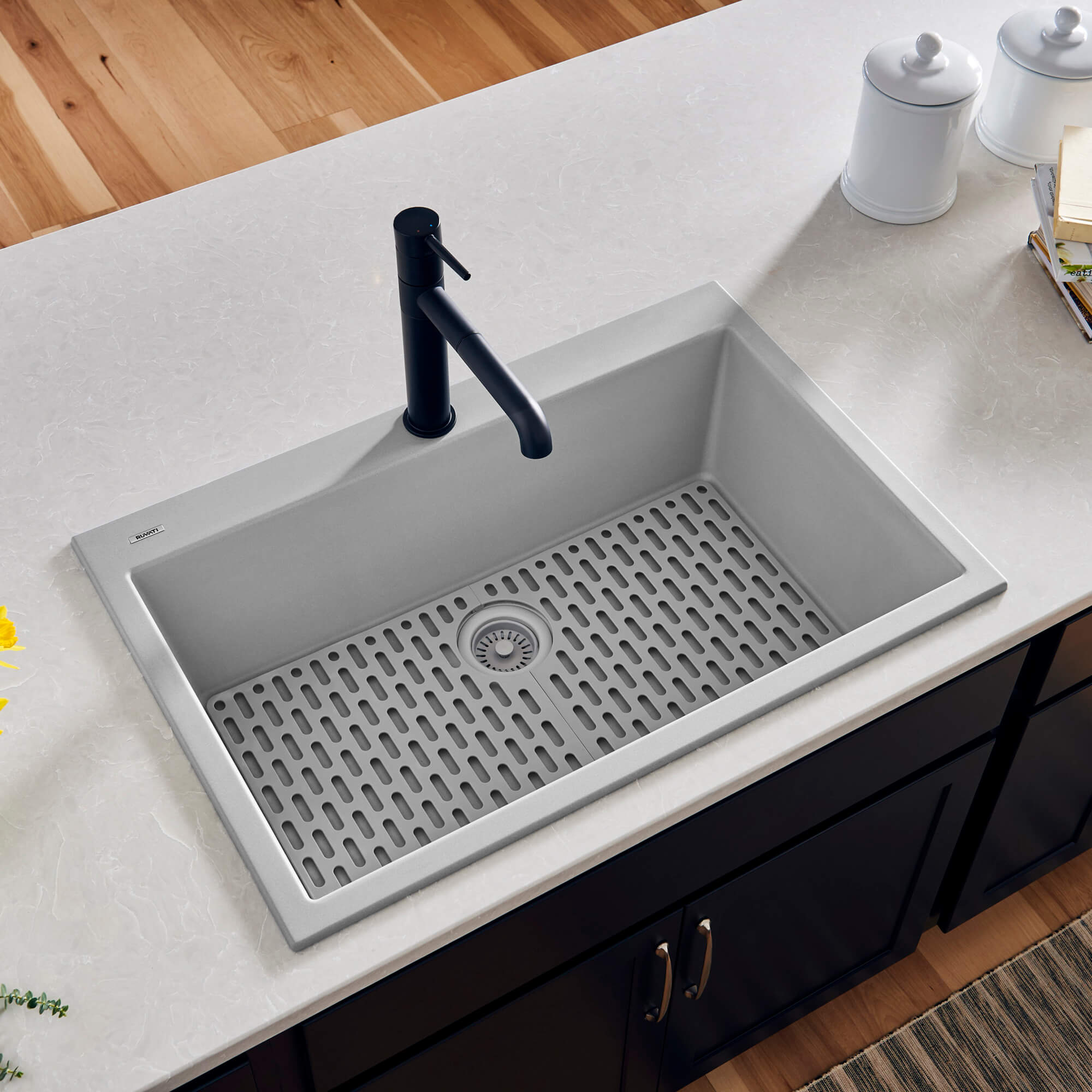 Gray Granite Drop-in Kitchen Sink