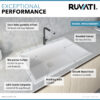 Ruvati 30 x 20 inch epiGranite Drop-in Topmount Granite Composite Quartz Single Bowl Kitchen Sink - Arctic White Matte - RVG1030WH