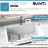 Ruvati 30 x 20 inch epiGranite Drop-in Topmount Granite Composite Quartz Single Bowl Kitchen Sink - Arctic White Matte - RVG1030WH