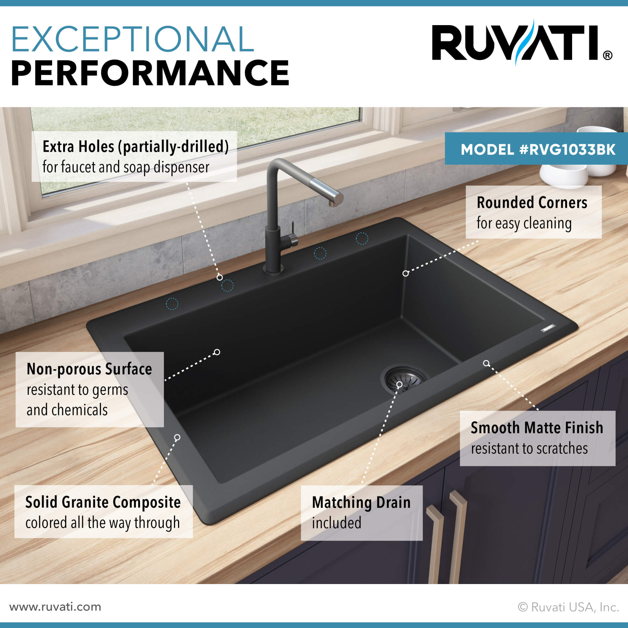 Ruvati Silicone Bottom Grid Sink Mat for RVG1033 and RVG2033 Sinks - Grey - RVA41033GR