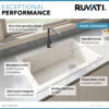 Ruvati 33 x 22 inch epiGranite Drop-in Topmount Granite Composite Quartz Single Bowl Kitchen Sink - Caribbean Sand - RVG1033CS