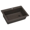 Ruvati 33 x 22 inch epiGranite Drop-in Topmount Granite Composite Quartz Single Bowl Kitchen Sink - Espresso Brown - RVG1033ES