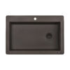 Ruvati 33 x 22 inch epiGranite Drop-in Topmount Granite Composite Quartz Single Bowl Kitchen Sink - Espresso Brown - RVG1033ES