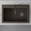 Ruvati 33 x 22 inch epiGranite Drop-in Topmount Granite Composite Quartz Single Bowl Kitchen Sink - Espresso Brown - RVG1033ES