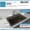 Ruvati 33 x 22 inch epiGranite Drop-in Topmount Granite Composite Quartz Single Bowl Kitchen Sink - Espresso Brown - RVG1033ES