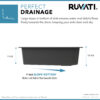 Ruvati 33 x 22 inch epiGranite Drop-in Topmount Granite Composite Quartz Single Bowl Kitchen Sink - Espresso Brown - RVG1033ES