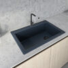 Ruvati 33 x 22 inch Granite Composite Quartz Drop-in Topmount Single Bowl Kitchen Sink - Catalina Blue - RVG1033LU